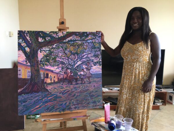 'Eyes of Wonder' Original open-impressionist textured art by Nancy Okang - ,500.00