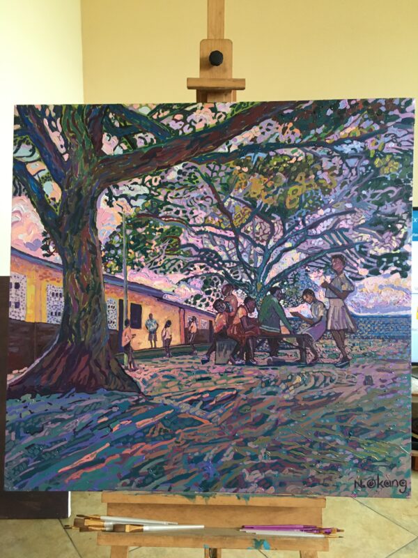 'Who will She Be?' Original open-impressionist painting by Nancy Okang - ,500.00