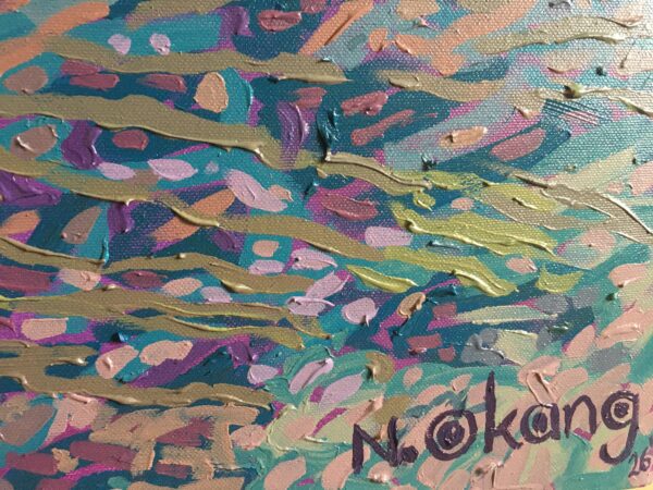 'Eyes of Wonder' Original open-impressionist textured art by Nancy Okang - ,500.00