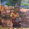 'Eyes of Wonder' Original open-impressionist textured art by Nancy Okang - ,500.00