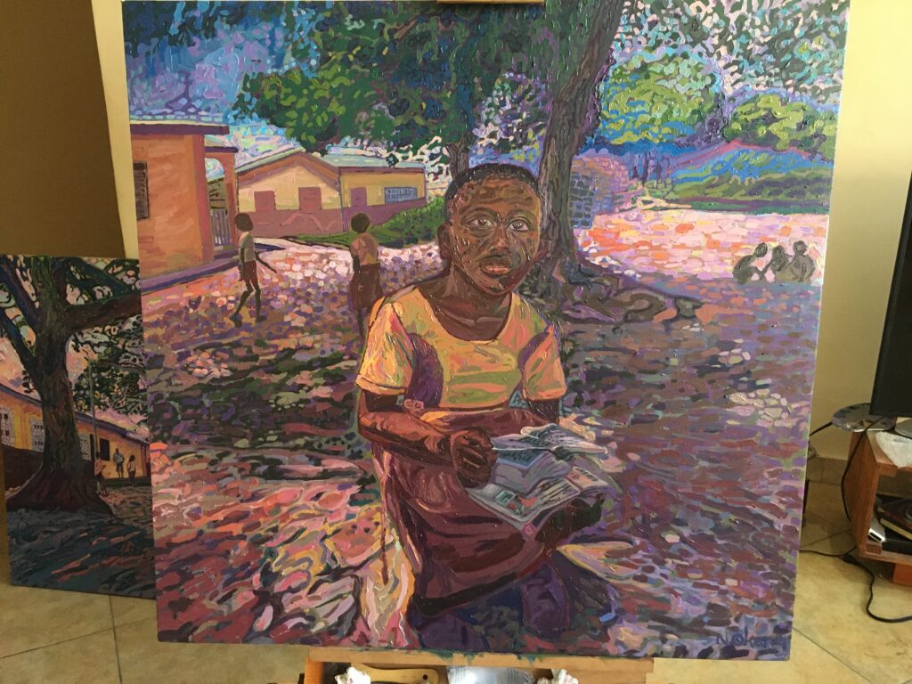 'Eyes of Wonder' Original open-impressionist textured art by Nancy Okang - $2,500.00