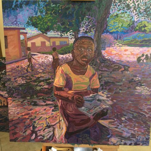 'Eyes of Wonder' Original open-impressionist textured art by Nancy Okang - ,500.00