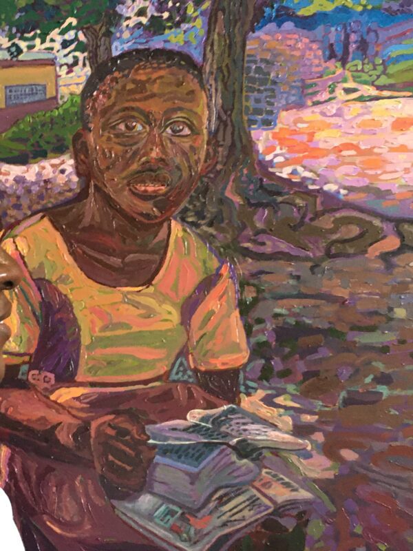 'Eyes of Wonder' Original open-impressionist textured art by Nancy Okang - ,500.00